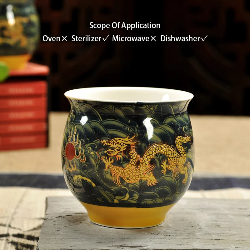 Chinese Dragon Ceramic Teapot Kung Fu Tea Set