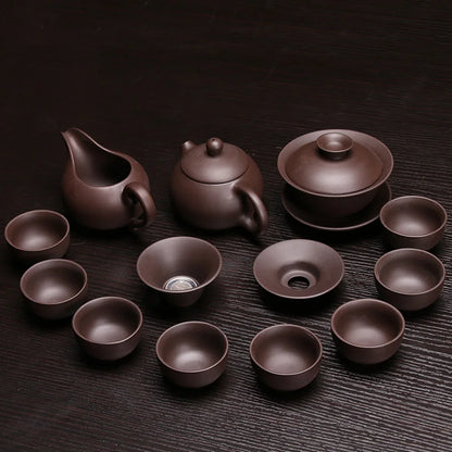 Purple Clay Kung Fu tea Gaiwan Teapot Tea cup Set