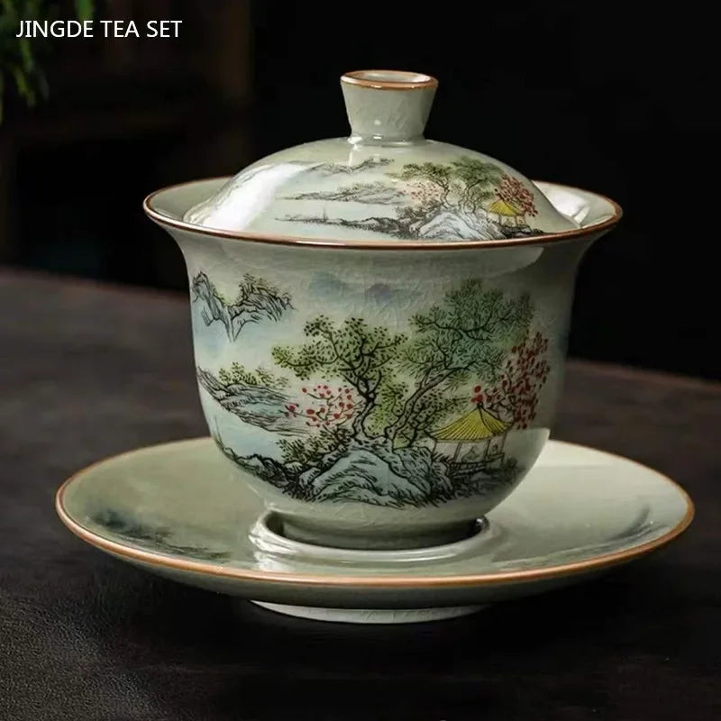 Ice Crack Glaze Ceramic Vintage Gaiwan