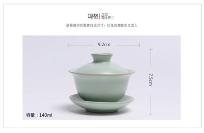 ru kiln pigmented gaiwan three-piece set