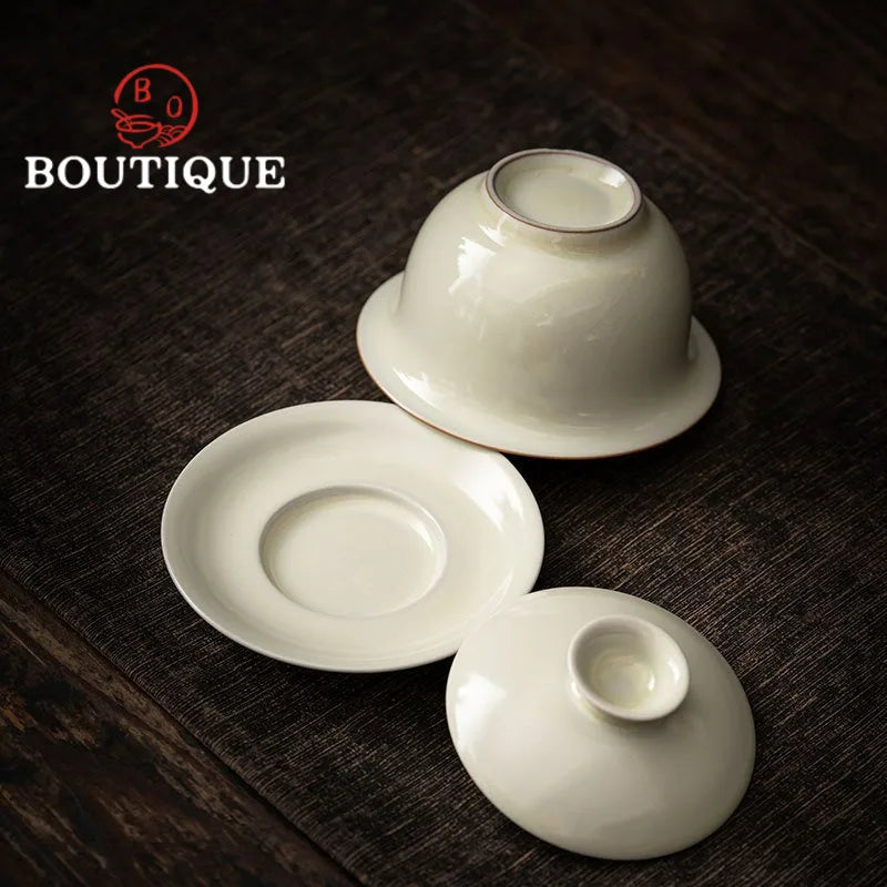 125ml Retro Palnt Ash Ceramic Gaiwan