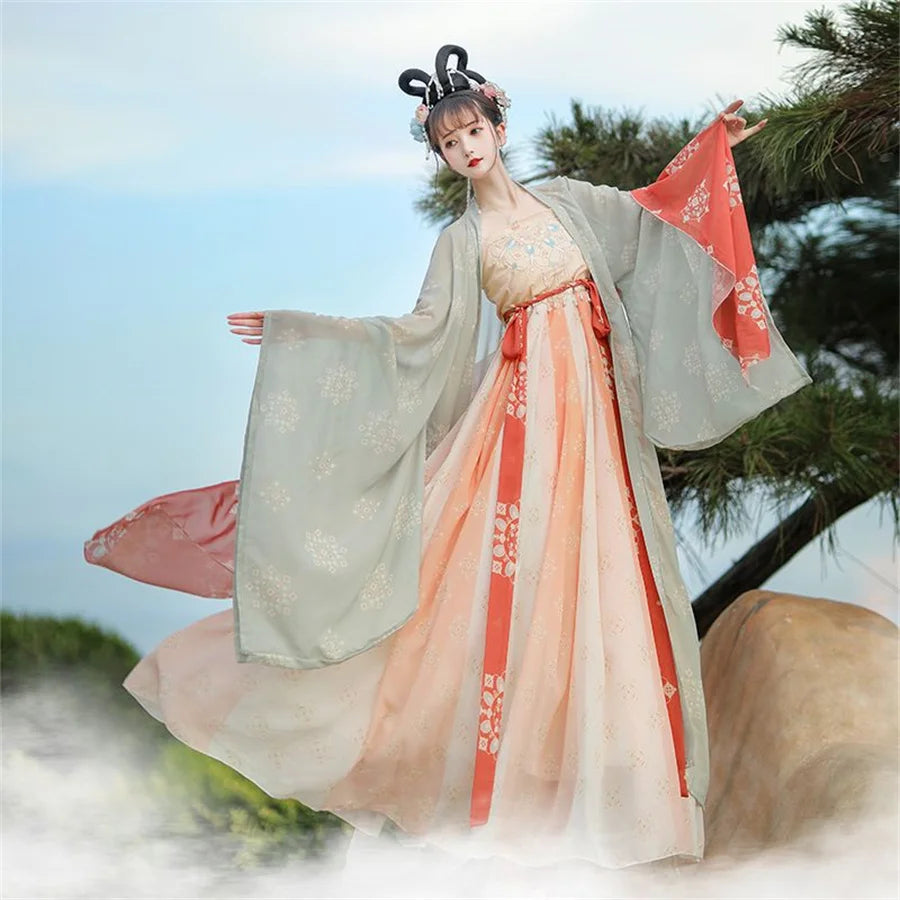 Song Dynasty Women Embroidery Hanfu Dress