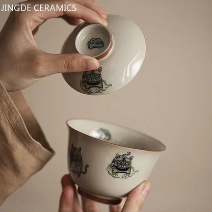 140ml Chinese Style Ceramics Gaiwan Teacup