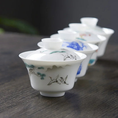 Hand Drawn White China Gaiwan