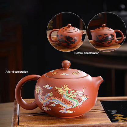 Color-changing Tea Pot With Dragons Phoenixs Pattern