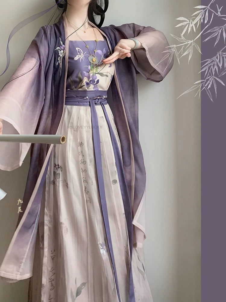 Chinese Improved Song Dynasty Hanfu Set