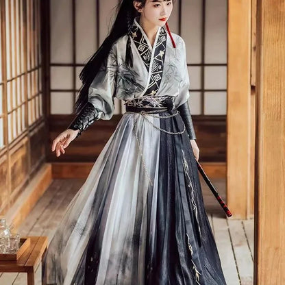 Plus Size 3pcs Sets Hanfu Dress Men&Women