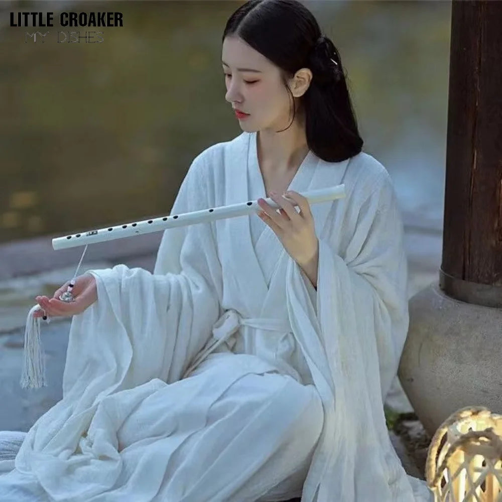 Cotton Linen Hanfu Dress Women