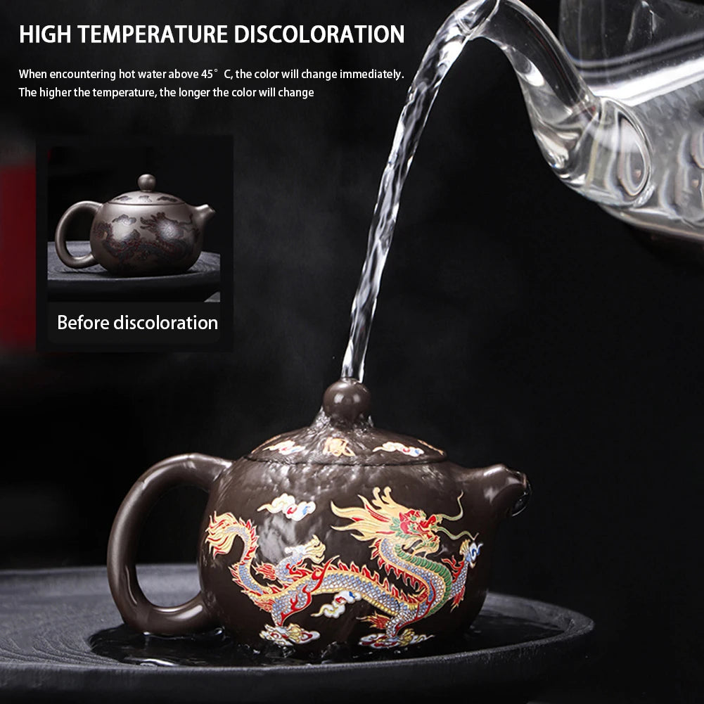 Color-changing Tea Pot With Dragons Phoenixs Pattern