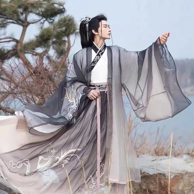 Men Hanfu Set Chinese Weijin Period