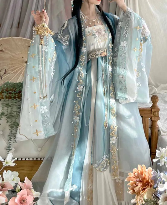 Embroidery Hanfu Dress Women Outfit Summer