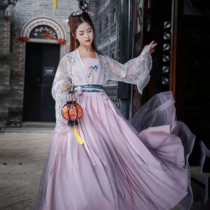 Tang Dynasty Robe Women Flower Hanfu