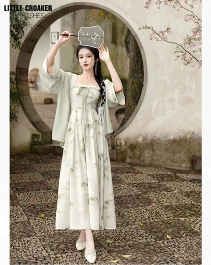 2pcs Summer Chinese Hanfu Dress