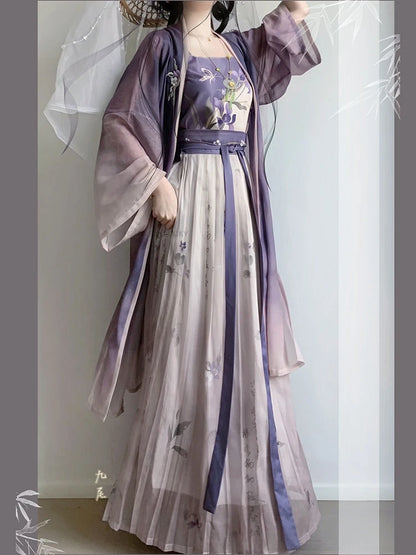 Chinese Improved Song Dynasty Hanfu Set