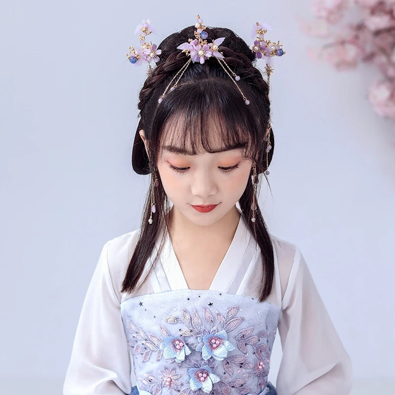 Flower Hair Sticks Chinese Hanfu Hair Accessories