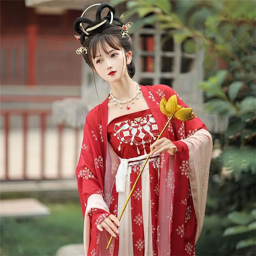 Song Dynasty Women Embroidery Hanfu Dress