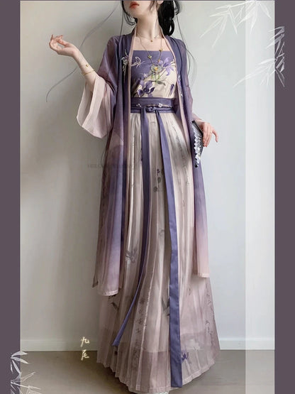 Chinese Improved Song Dynasty Hanfu Set