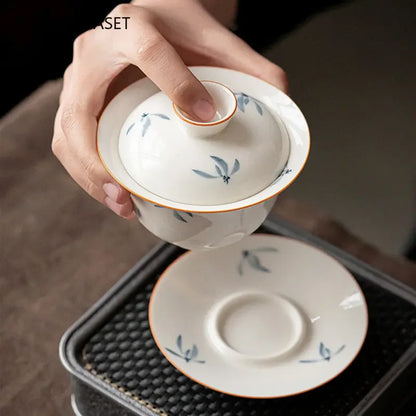 Hand Painted Ceramic Tea Gaiwan