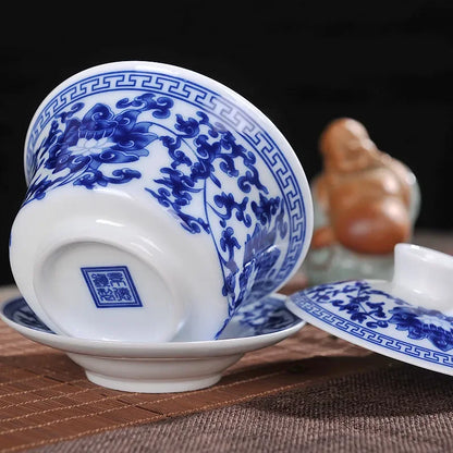 200ml 300ml 330ml large Blue-and-white gaiwan