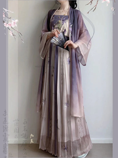 Chinese Improved Song Dynasty Hanfu Set