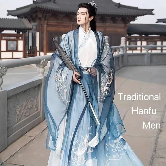 Men Hanfu Set Chinese Weijin Period