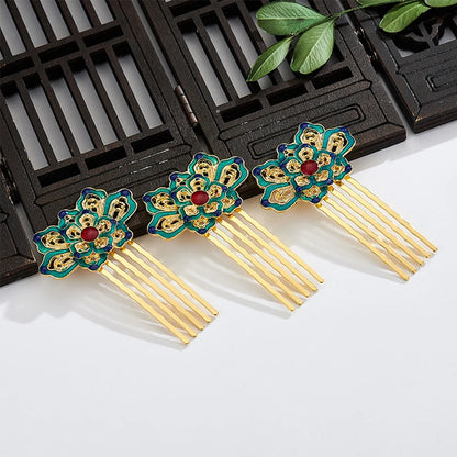 Chinese Blue Lotus Hair Accessories Cloisonne Hairpin